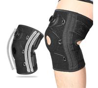Hinged Knee Brace for Men Women, Adjustable Knob Knee Compression Support Sleeve with Side Stabilizers, Professional Knee Wrap with Patellar Pad for Meniscus Tear ACL M rthritis Tendon Pain Relief