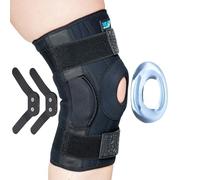 Hinged Knee Brace with Open Patella For Men & Women, Dual Side Stabilisers & Compression Straps for ACL, MCL, Meniscus Tear, Arthritis, Tendonitis, Pain Relief & Support (Black, XL(19-21 inch))