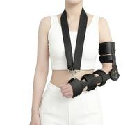 Hinged ROM Elbow Brace for Adult Arm Stabilizing, Lightweight Carbon Fibre Immobilizer with Wrist Support, -10 to 120 Degree Dial for Daily Comfort, Adjustable(Left)