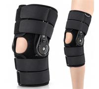 Hinged ROM Knee Brace for ACL Meniscus Tear Recovery Adjustable Post Surgery Knee Stabiliser with Removable Hinges and Flexion Control for Men and Women(M)