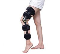 Hinged ROM Knee Brace Orthopedic Hinged Knee Brace Support, Adjustable Knee Joint Splint ROM Knee Orthosis Immobilizer Stabilizer Arthritis Ligament Injury Protector,Black-One Size