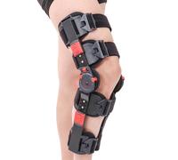Hinged ROM Knee Brace with Side Stabilizers, Adjustable Post Op Knee Support Orthosis Immobilizer for ACL, PCL and MCL Injury, Medical Knee Orthopedic Support, Leg Stabilizer for Left or Right Leg