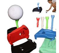 Hinged Turf Base V3 - Turf Tee for Artificial Turfs, Includes Pre-Cut Tee Variety Packs, Quick Easy Ball Setup Unbreakable, Outdoor Winter Driving Range Home Training Golf Tees (#red)