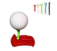 Hinged Turf Base V3 - Turf Tee for Artificial Turfs, Includes Pre-Cut Tee Variety Packs, Quick Easy Ball Setup Unbreakable, Outdoor Indoor Winter Turf, Driving Range & Home Training (red-1pcs)