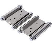 Hinges, 2 Pack 3in Stainless Steel Double-Door Spring Hinges Automatically Close The Door, Double-Spring Hinges Open Both Inside and Outside