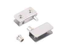 Hinges, Door Hinges, Glass Door Hinge, Glass Door Hinge Stainless Steel Cabinet Pivot Hinge Clip No Drilling Bathroom Furniture 1 Pair(Silver)(Silver)