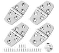 Hinges for Boats, Yachts, Doors, Windows, Cabinets, Mirror Polished, Marine Grade Heavy Duty Hinges, 3×1.5In 316 Stainless Steel Flush Door Hinges with Screws, Four Pcs Boat Hatch