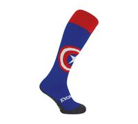 Hingly 1 Pack Adults & Kids Knee High Fun Patterned Hockey Socks - Captain America - 4-6 UK - Blue / Red