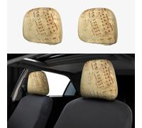 Hingor 2 Pack Sheet Music Print Universal Car Headrest Cover Elastic, Cute Stylish Car Seat Head Rest Cover Protector, Interior Front & Rear Seat Headrest Pads Decor For Womens Car Suv Auto