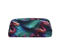 Hingor 3D Magical Dragon Scales Pattern Print Fashion Stationery Pencil Bag Toiletry Pouch with Zipper for Cosmetics, Stationery, Purse, Pencil Case - Travel