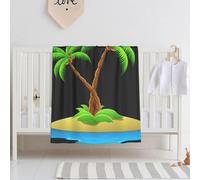 Hingor 3d Palm Tree Print Baby Blankets, Toddler Blanket For Boys Girls, Double Layer, Crib Receiving Blanket,