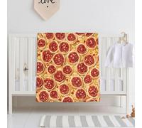 Hingor 3d Pizza Pepperoni Print Baby Blankets, Toddler Blanket For Boys Girls, Double Layer, Crib Receiving Blanket,