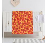 Hingor 3d Pizza Pepperoni Print Baby Blankets, Toddler Blanket For Boys Girls, Double Layer, Crib Receiving Blanket,