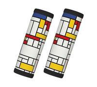 Hingor Abstract Mosaic Pattern Print Comfortable Neoprene Luggage Handle Wrap Suitcase Handle Cover, (Pack of 2)