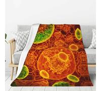 Hingor Adherent Eukaryotic Cells Seen Through A Microscop Print Throw Blankets All Season Ultra Soft Warm Fleece Blanket For Home Bed Sofa Couch Chair Outdoor Travel Camping (80x60) Inch