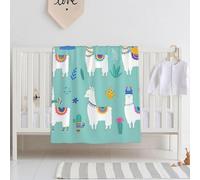 Hingor Alpaca Llama Print Baby Blankets, Toddler Blanket For Boys Girls, Double Layer, Crib Receiving Blanket,