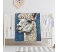 Hingor Alpaca Llama Print Baby Blankets, Toddler Blanket For Boys Girls, Double Layer, Crib Receiving Blanket,