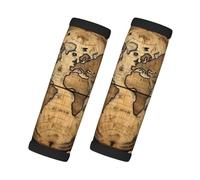 Hingor Ancient Map World Globe Print Comfortable Neoprene Luggage Handle Wrap Suitcase Handle Cover, (Pack of 2)
