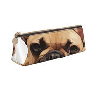 Hingor Animal Dog French Bulldog Print Stylish and Practical Pencil Case Large Capacity Triangle Pencil Pouch with Zipper
