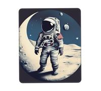 Hingor Astronaut on The Moon print Mouse Pad with Stitched Edges, Premium-Textured Mouse Mat Pad, Non-Slip Rubber Base Mousepad for Gaming Laptop Computer