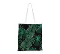 Hingor Banana Leaf Green Print Aesthetic Canvas Tote Bag For Women, Cute, Trendy & Reusable Canvas Shopping Bag Bags For School, Shopping, Gym, Library And Beach