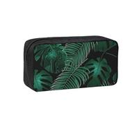 Hingor Banana Leaf Green Print Big Capacity Pencil Case Pencil Pouch Pen Case School Supplies Cute Pencil Box
