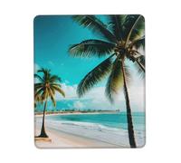 Hingor Beach Palm Trees print Mouse Pad with Stitched Edges, Premium-Textured Mouse Mat Pad, Non-Slip Rubber Base Mousepad for Gaming Laptop Computer