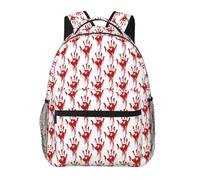 Hingor Bloody Handprints Print Unisex Leisure Backpack Lightweight Travel Work Everyday Use Weekend Getaways