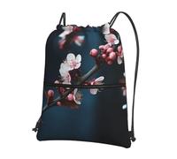 Hingor Botanical Floral Print Drawstring Backpack String Bag Sackpack Cinch Water Resistant For Gym Shopping Sport Yoga