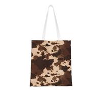 Hingor Brown Cowhide Art Print Aesthetic Canvas Tote Bag For Women, Cute, Trendy & Reusable Canvas Shopping Bag Bags For School, Shopping, Gym, Library And Beach