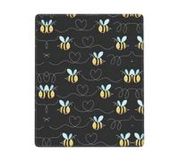 Hingor Bumble Bees Print Mouse Pad With Stitched Edges - Mousepad For, 9 X 7 Inch Washable Square Desk Pad, Non-Slip Rubber Base, Office Home Laptop Accessories