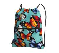 Hingor Butterfly And Cello Print Drawstring Backpack String Bag Sackpack Cinch Water Resistant For Gym Shopping Sport Yoga