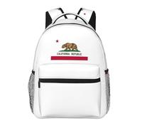 Hingor California State Flag Print Unisex Leisure Backpack Lightweight Travel Work Everyday Use Weekend Getaways