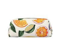 Hingor Citrus Fruit Pattern Print Fashion Stationery Pencil Bag Toiletry Pouch with Zipper for Cosmetics, Stationery, Purse, Pencil Case - Travel