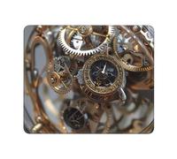 Hingor Clock Gear Print Mouse Pad, Office Home Personalized Mouse Mat Design, Waterproof Mousepad, Non-Slip Rubber Base Computer Mouse Pads For Wireless Mouse