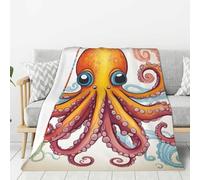 Hingor Color Octopus Print Throw Blankets All Season Ultra Soft Warm Fleece Blanket For Home Bed Sofa Couch Chair Outdoor Travel Camping (80x60) Inch