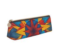 Hingor Colorful Star Print Stylish and Practical Pencil Case Large Capacity Triangle Pencil Pouch with Zipper