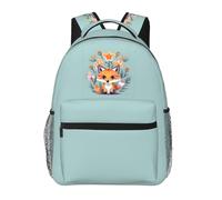 Hingor Cute Animal Fox Flowers Print Unisex Leisure Backpack Lightweight Travel Work Everyday Use Weekend Getaways