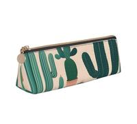 Hingor Cute Cactus Print Stylish and Practical Pencil Case Large Capacity Triangle Pencil Pouch with Zipper