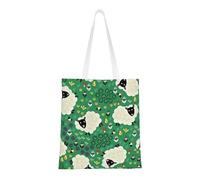 Hingor Cute Cartoon Sheep Print Aesthetic Canvas Tote Bag For Women, Cute, Trendy & Reusable Canvas Shopping Bag Bags For School, Shopping, Gym, Library And Beach