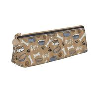 Hingor Cute Dog Bone Bowl Woof Paw Print Stylish and Practical Pencil Case Large Capacity Triangle Pencil Pouch with Zipper
