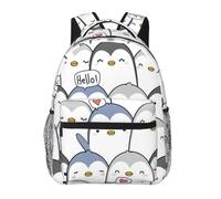 Hingor Cute Penguin Print Unisex Leisure Backpack Lightweight Travel Work Everyday Use Weekend Getaways