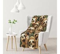 Hingor Cute Sloth Print Fleece Blankets Soft Lightweight Throws Flannel Blanket For Bed, Sofa, Travel, Camping Blanket