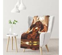 Hingor Dachshund Weiner Pet Dogs Print Fleece Blankets Soft Lightweight Throws Flannel Blanket For Bed, Sofa, Travel, Camping Blanket