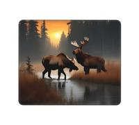 Hingor Deer Bear Moose Print Mouse Pad, Office Home Personalized Mouse Mat Design, Waterproof Mousepad, Non-Slip Rubber Base Computer Mouse Pads For Wireless Mouse