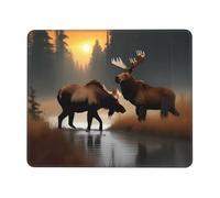 Hingor Deer Bear Moose Print Mouse Pad With Stitched Edges, Premium-Textured Mouse Mat Pad, Non-Slip Rubber Base Mousepad For Gaming Laptop Computer