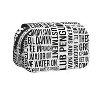 Hingor Fashion Game Quotes Print Pen Pencil Double-Layer Zipper Pencil Case Pouch, Clear Makeup Color Pouch Cosmetics Bag Multi-Purpose Stationary Bag
