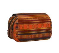 Hingor Fashion Native American Pattern Print Pen Pencil Double-Layer Zipper Pencil Case Pouch, Clear Makeup Color Pouch Cosmetics Bag Multi-Purpose Stationary Bag