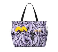 Hingor Fashion The Sea Witch Inspired Print Beach Bag Waterproof Beach Totes Bags For Women, Lightweight Foldable Pool Bag With Zipper Wet Compartment