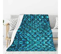 Hingor Fish Scale Print Throw Blankets All Season Ultra Soft Warm Fleece Blanket For Home Bed Sofa Couch Chair Outdoor Travel Camping (80x60) Inch